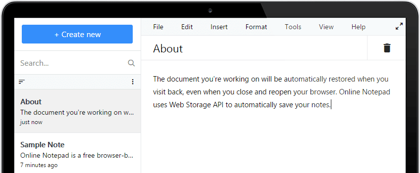 Fatseo Online Notepad Screenshot